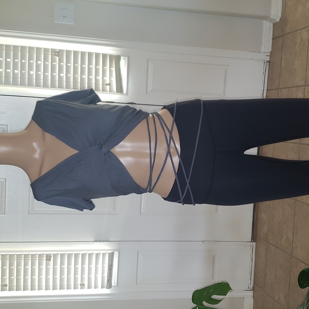 Attirance M don't get it twisted strappy crop wrap top luxe feel so soft
